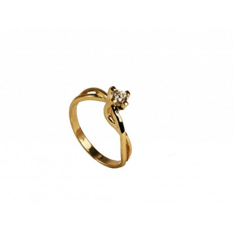 Piękny złoty pierścionek z brylantem 0.20 ct SI1/H id: 634