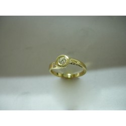 Piękny złoty pierścionek z brylantami! 0.30 ct id: 937