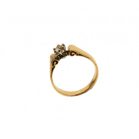 Piękny złoty pierścionek z brylantem 0.20 ct SI1/H id: 953