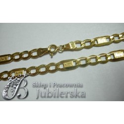 Złoty Łańcuszek szeroki łańcuch z greckim wzorem w próbie 585! id: 1463