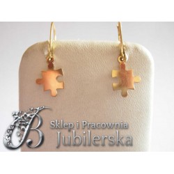 Złote kolczyki celebrytki puzzelek w próbie 585! id: 1484