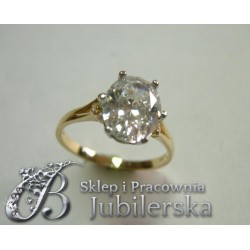 Piękny złoty pierścionek z cyrkonimi swarovskiego! id: 1521