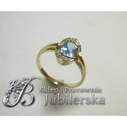 Piękny złoty pierścionek z cyrkonimi swarovskiego! id: 1522