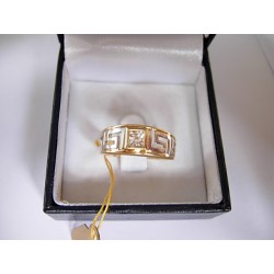 Złoty pierścionek z greckim wzorem id: 2