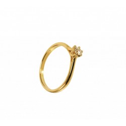Piękny złoty pierścionek z brylantem 0.25 ct SI1/H id: 1601