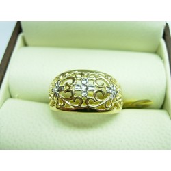 Złoty pierścionek z cyrkoniami ażurowy id: 419