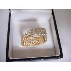 Ekskluzywny złoty pierścionek z cyrkoniami ,,stożki" id: 47